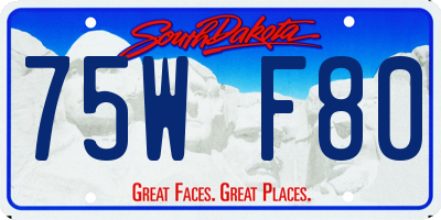 SD license plate 75WF80