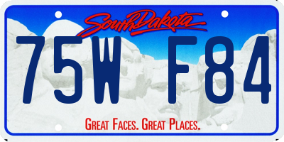 SD license plate 75WF84