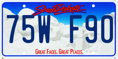 SD license plate 75WF90