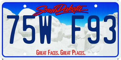 SD license plate 75WF93