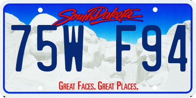 SD license plate 75WF94