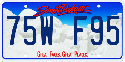 SD license plate 75WF95