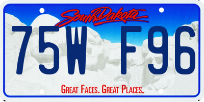 SD license plate 75WF96