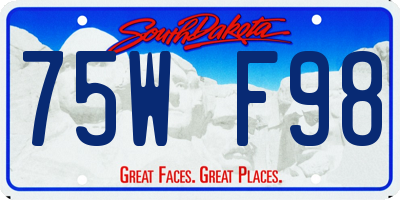 SD license plate 75WF98