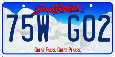 SD license plate 75WG02