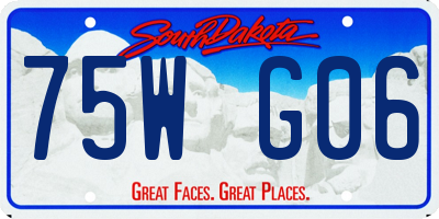 SD license plate 75WG06