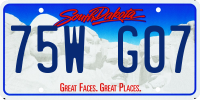 SD license plate 75WG07