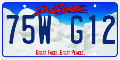 SD license plate 75WG12