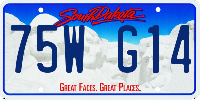 SD license plate 75WG14