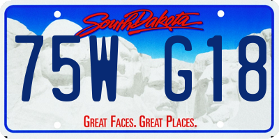SD license plate 75WG18