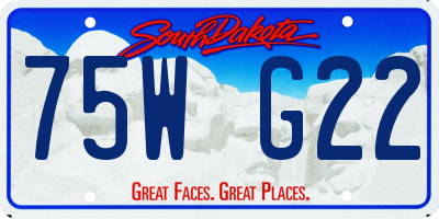 SD license plate 75WG22