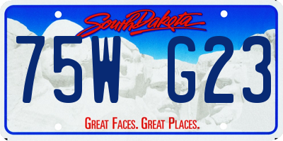 SD license plate 75WG23