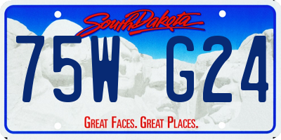 SD license plate 75WG24