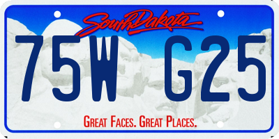SD license plate 75WG25