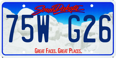 SD license plate 75WG26
