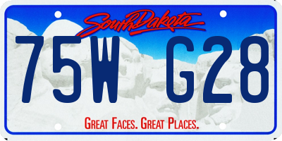 SD license plate 75WG28