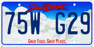 SD license plate 75WG29
