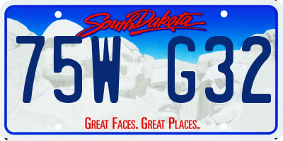 SD license plate 75WG32