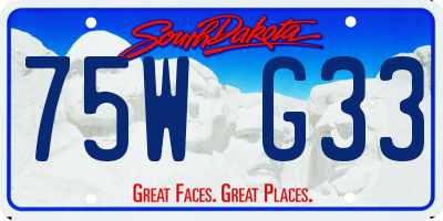 SD license plate 75WG33
