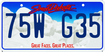 SD license plate 75WG35