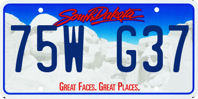SD license plate 75WG37