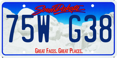 SD license plate 75WG38
