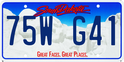 SD license plate 75WG41