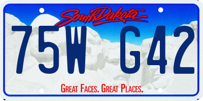 SD license plate 75WG42