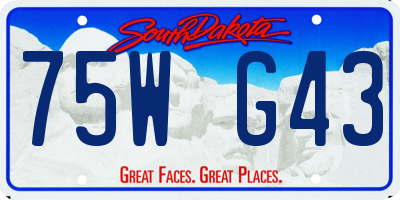 SD license plate 75WG43