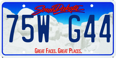 SD license plate 75WG44
