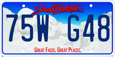 SD license plate 75WG48