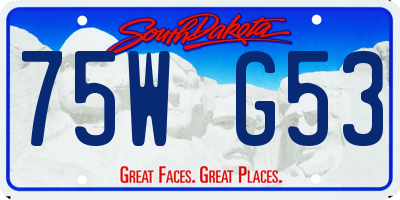 SD license plate 75WG53