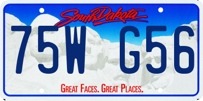 SD license plate 75WG56