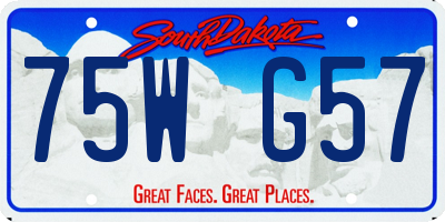 SD license plate 75WG57