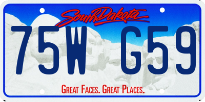 SD license plate 75WG59
