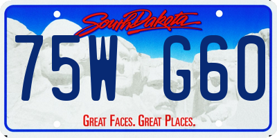 SD license plate 75WG60