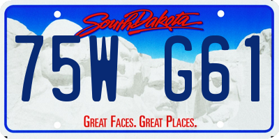 SD license plate 75WG61