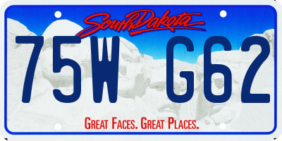 SD license plate 75WG62