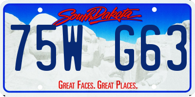SD license plate 75WG63