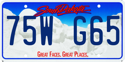 SD license plate 75WG65
