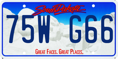 SD license plate 75WG66