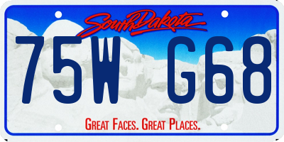 SD license plate 75WG68