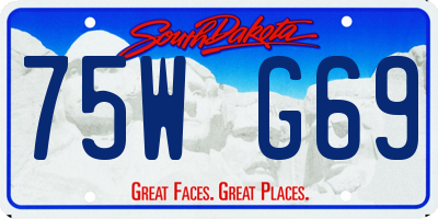 SD license plate 75WG69