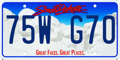 SD license plate 75WG70