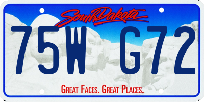 SD license plate 75WG72