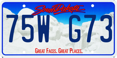 SD license plate 75WG73