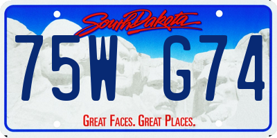 SD license plate 75WG74