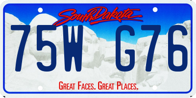 SD license plate 75WG76