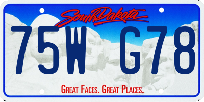 SD license plate 75WG78