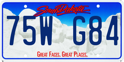 SD license plate 75WG84